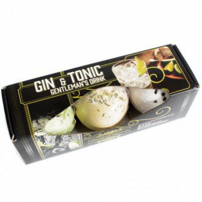 3 Bombes de bain pétillantes Cocktail Gin Tonic