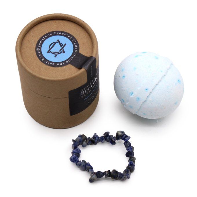 Bombe de bain effervescente surprise -bracelet pierres précieuses caché-