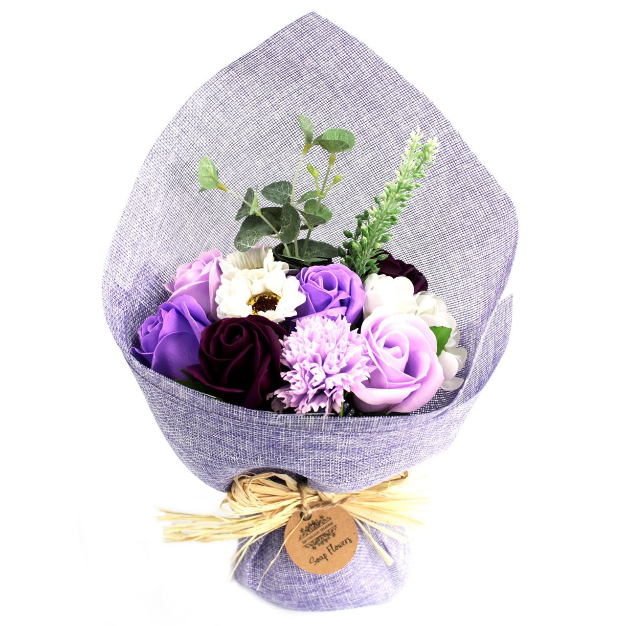 Bouquet de fleurs en savon violet