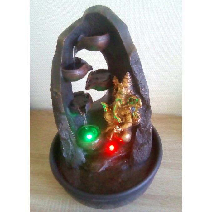 Fontaine lumineuse Ganesh en résine 
