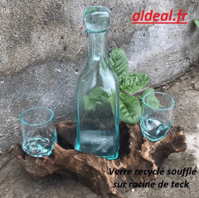 Vases verre soufflé sur racine
