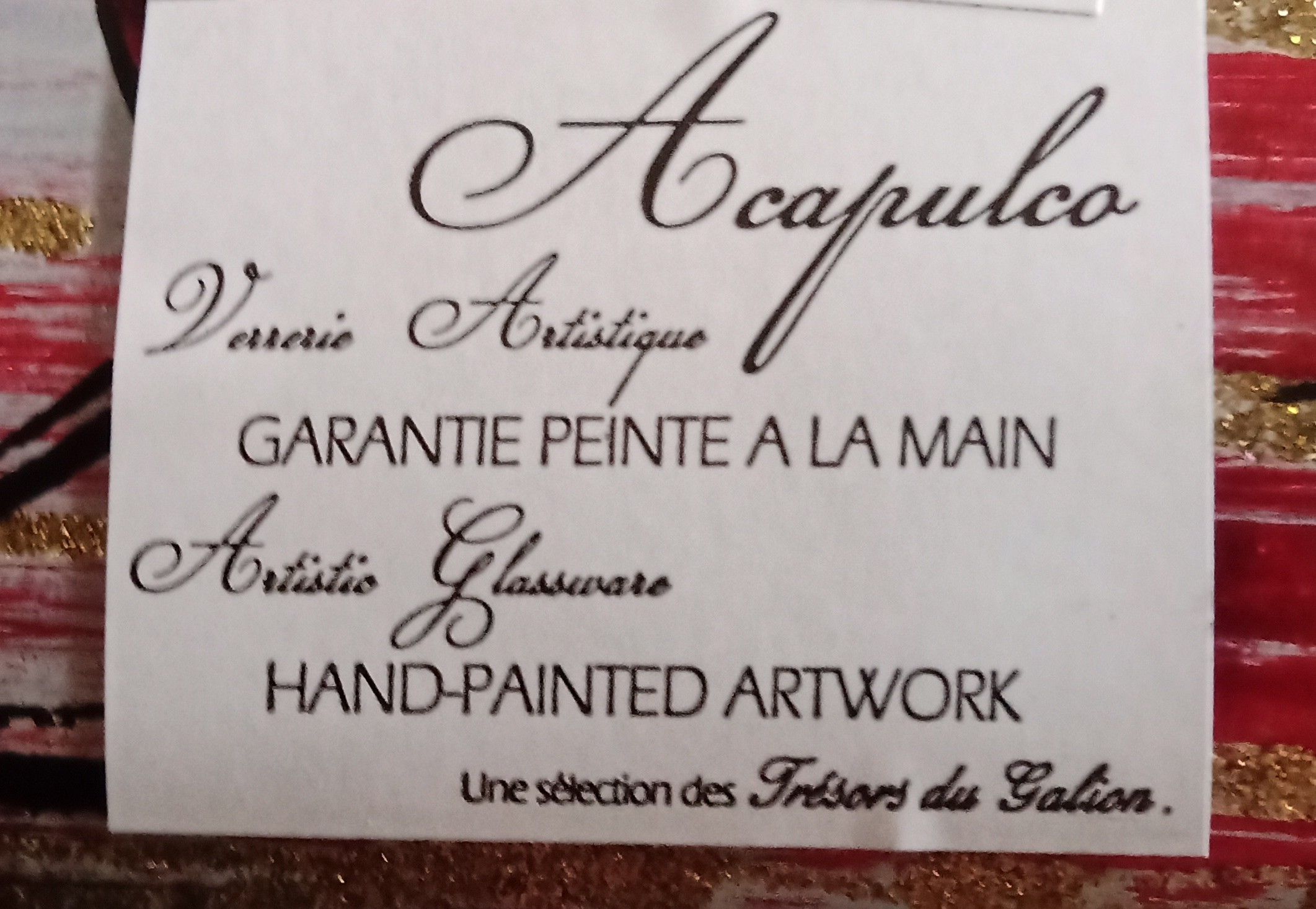 Etiquette verrerie d'art